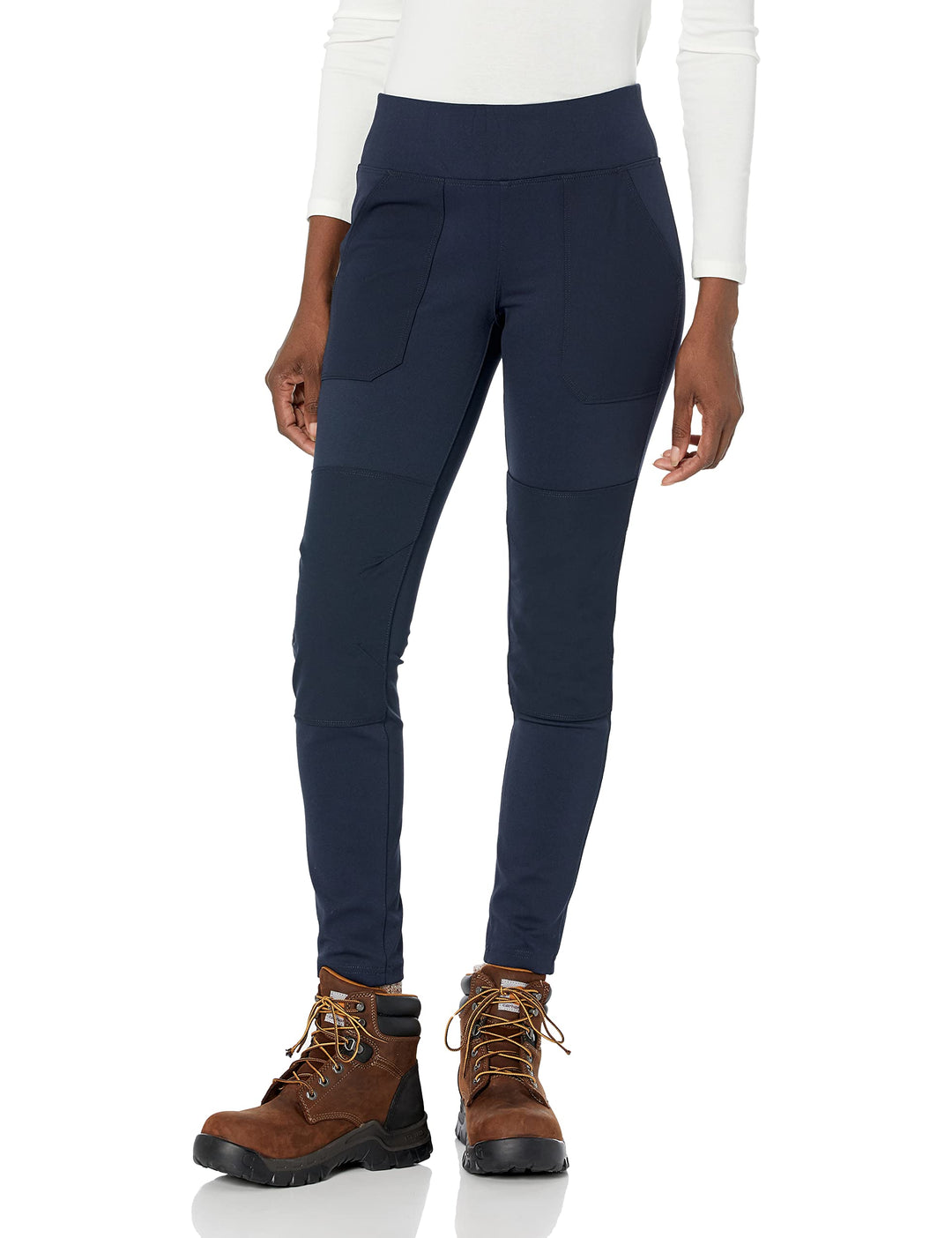 Carhartt womens Force Fitted Midweight Utility Leggings, Navy, X-Small Tall US