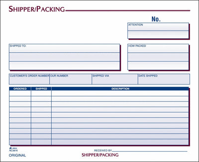 Adams Shipper and Packing Slip Unit Set, 8.5 x 7.44 Inch, 3-Part, Carbonless, 100-Pack, White, Canary and Pink (NC3876)