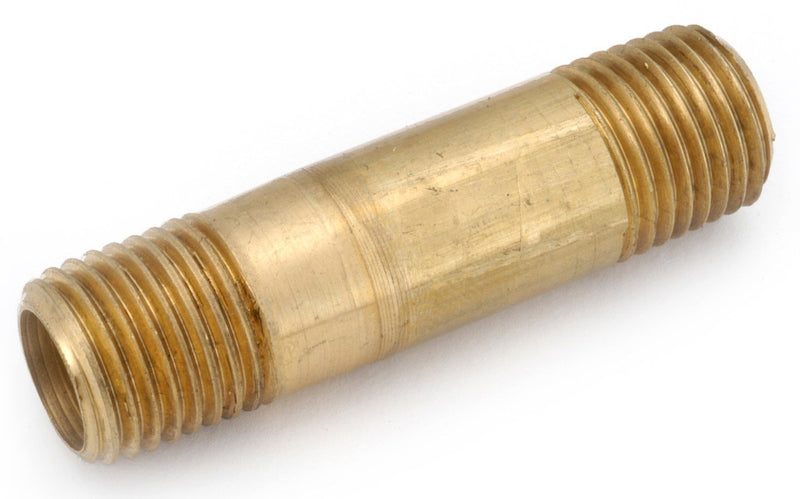 Anderson Metals 38300-0260 Pipe Nipple, 1/8 in, NPT, Brass, 370 psi Pressure, 6 in L