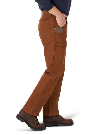 Wrangler Riggs Workwear Men's Tough Layers Relaxed Fit Canvas Pant, Toffee Brown, 42W x 32L