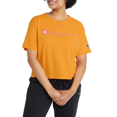 Champion Womens Cropped Tee, L, Butterscotch Bliss