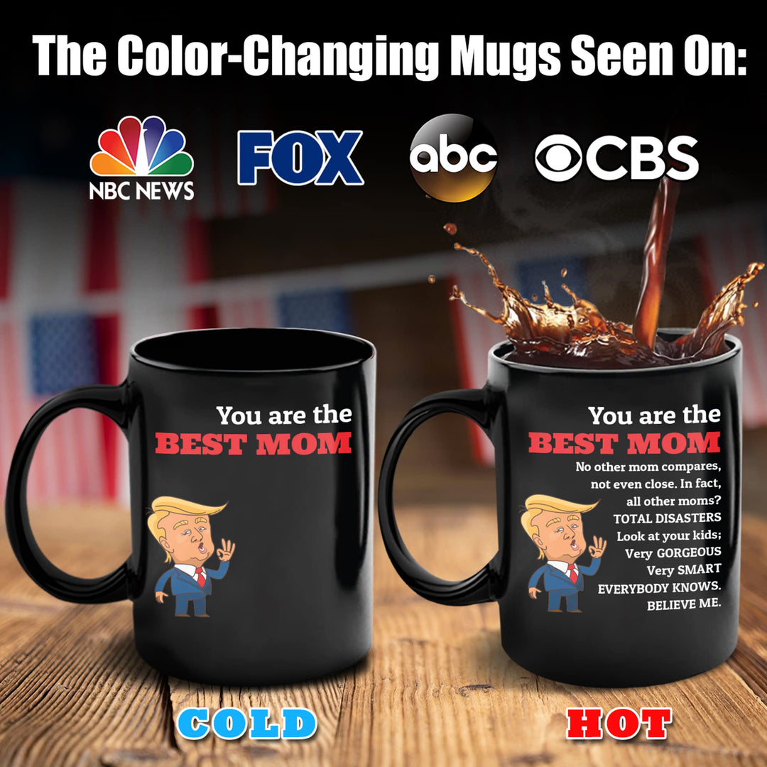 Funny Trump Color-Changing Coffee Cup 16oz - MAGA Mug - Best Mom Gifts & Fun Mothers Day Gifts for Mom from Daughter or Son - Top Birthday Gift for Mom Who Has Everything & Mother’s Day Present Ideas
