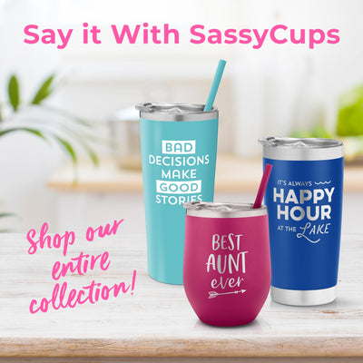 SassyCups Stainless Steel Funny Wise Woman Tumbler, Aqua Blue, 22 oz