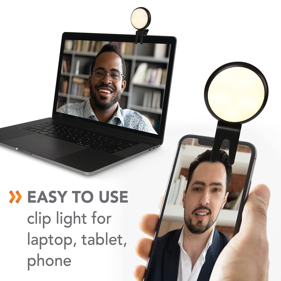 Jensen Video Conference Light; Clips to Your Phone or Tablet; 9 Light Modes