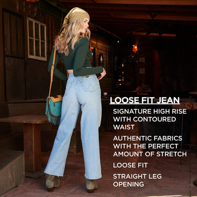 Wrangler Women's High-Rise Loose Fit Jean, Rough Stream, 2