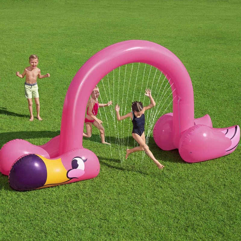 Bestway H2OGO! Jumbo Pink Flamingo Inflatable Outdoor Water Sprinkler Arch