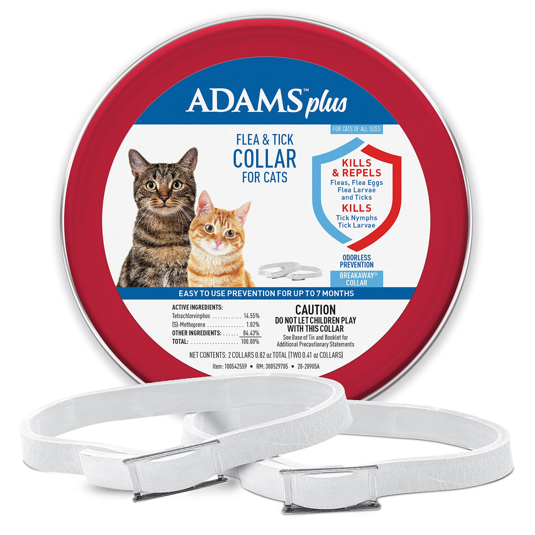 Adams Plus Flea & Tick Collar for Cats | 2pk | 7 Months Protection White