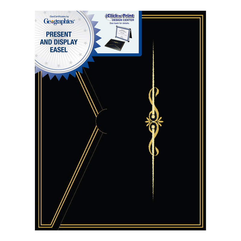 Royal Consumer Geographics Presentation Easel, 1 Easel (48612), Black Gold foil