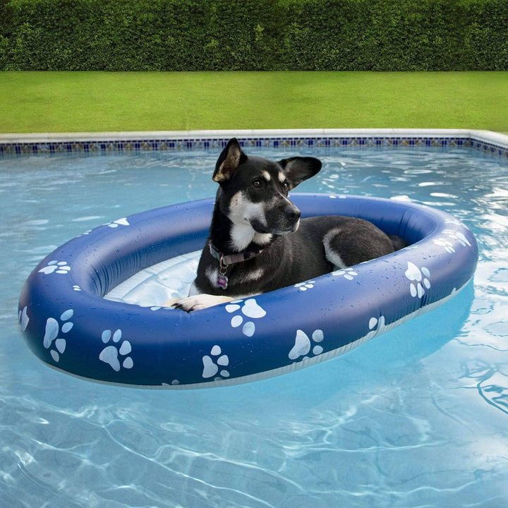 PoolCandy Inflatable Pet Float - Easy Set Up Doggy Pool Floats (Up-to 100LB)