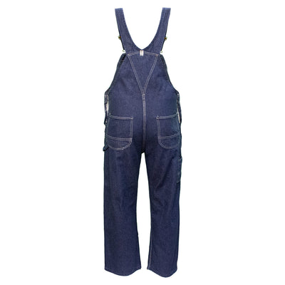 Key Apparel  Men's Garment Washed Zip Fly High Back Bib Overall - 36W x 30L - Indigo Denim