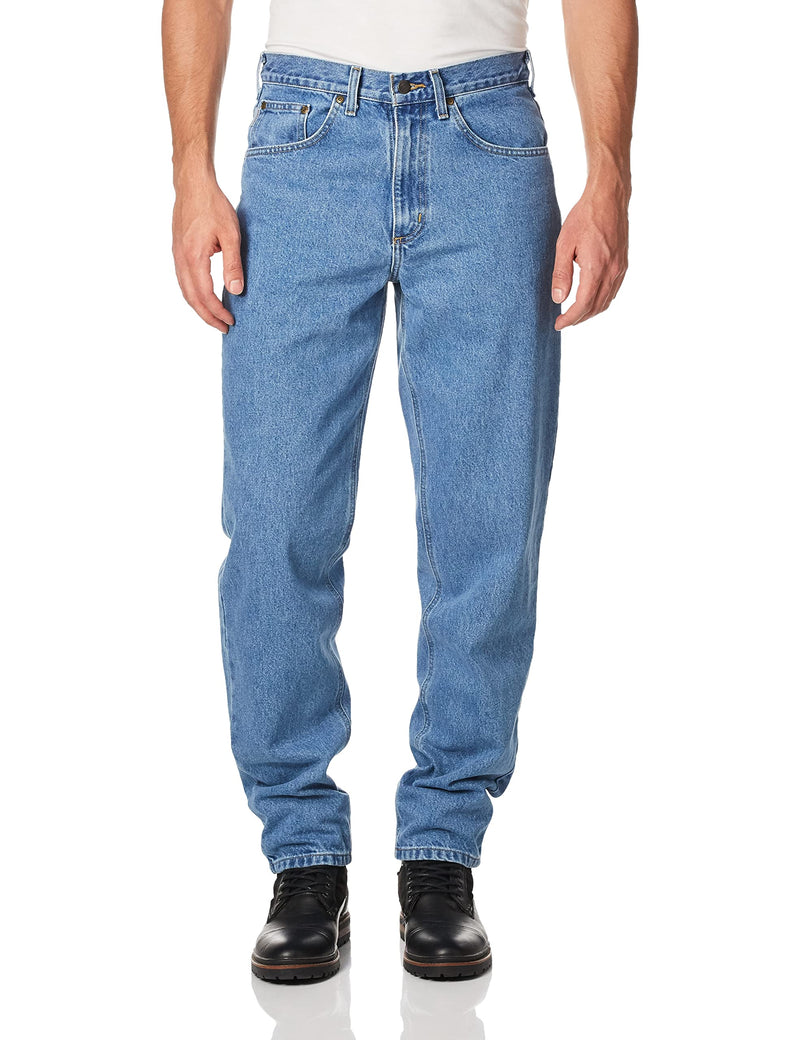 Carhartt mens Straight Fit Heavyweight 5-pocket Tapered (Big and Tall) Jeans, Stonewash, 50W x 30L US