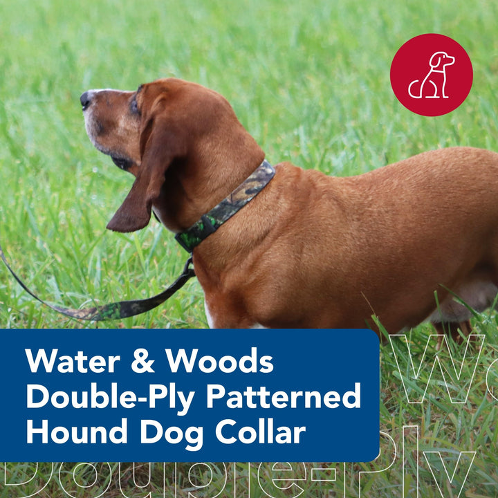 Water & Woods Double-Ply Patterned Hound Dog Collar by Coastal, Large - 1" x 22"