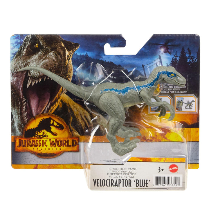 Jurassic World Dominion 2022 Movie Series Ferocious Pack Velociraptor Blue