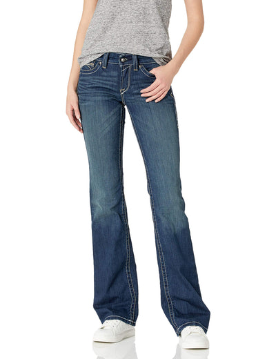 Ariat Women's R.E.A.L. Mid Rise Stretch Whipstitch Boot Cut Jeans (31 , Regular)