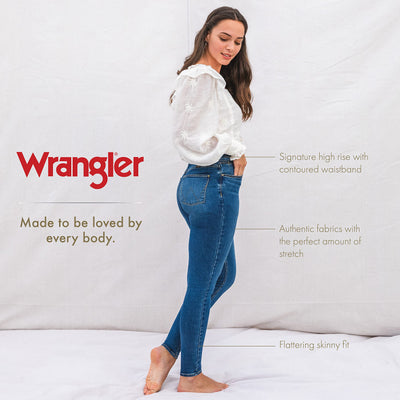 Wrangler Women's High Rise Unforgettable Skinny Jean, Bright White, 6