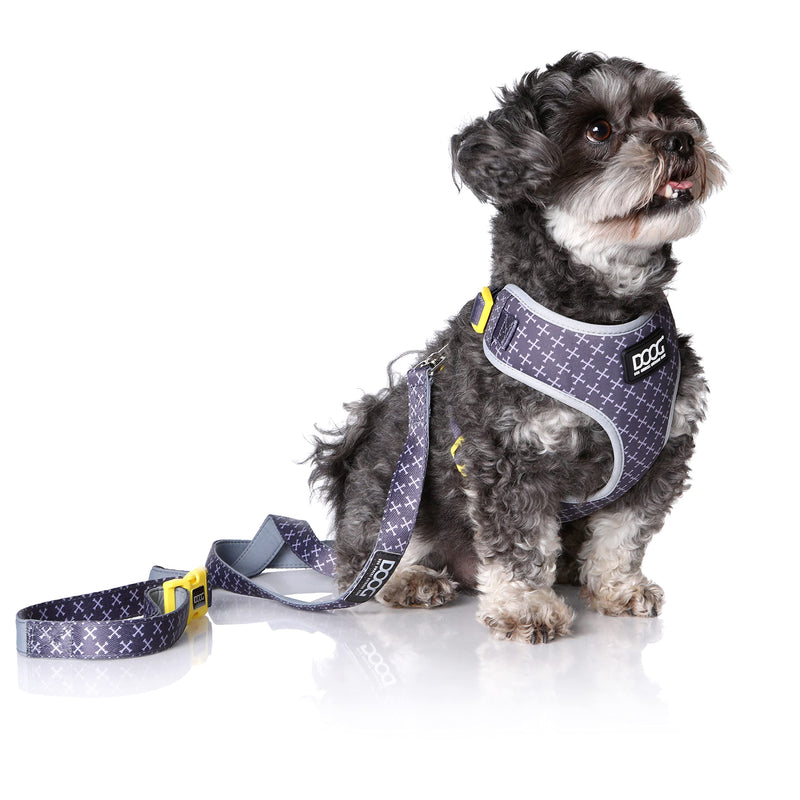 DOOG - Neoflex Soft Neoprene No-Pull Step-In Dog Harness - ODIE (Grey with Cross Bones)