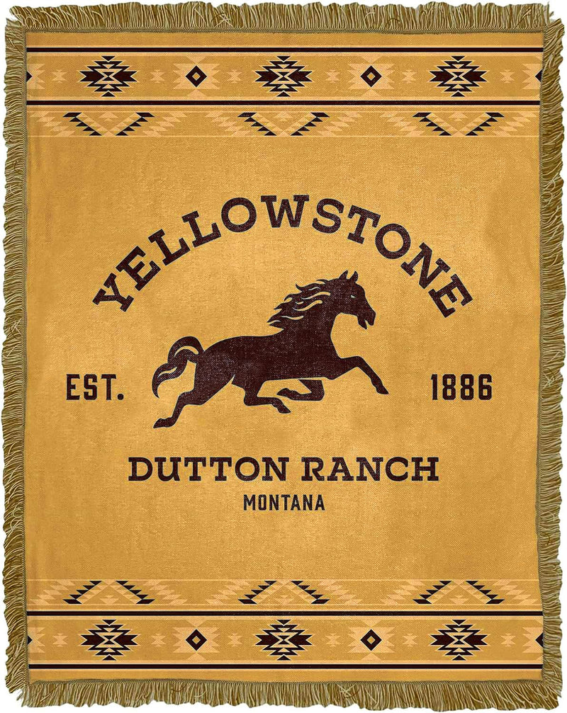 Northwest Yellowstone Woven Jacquard Throw Blanket, 46" x 60", Dutton Ranch