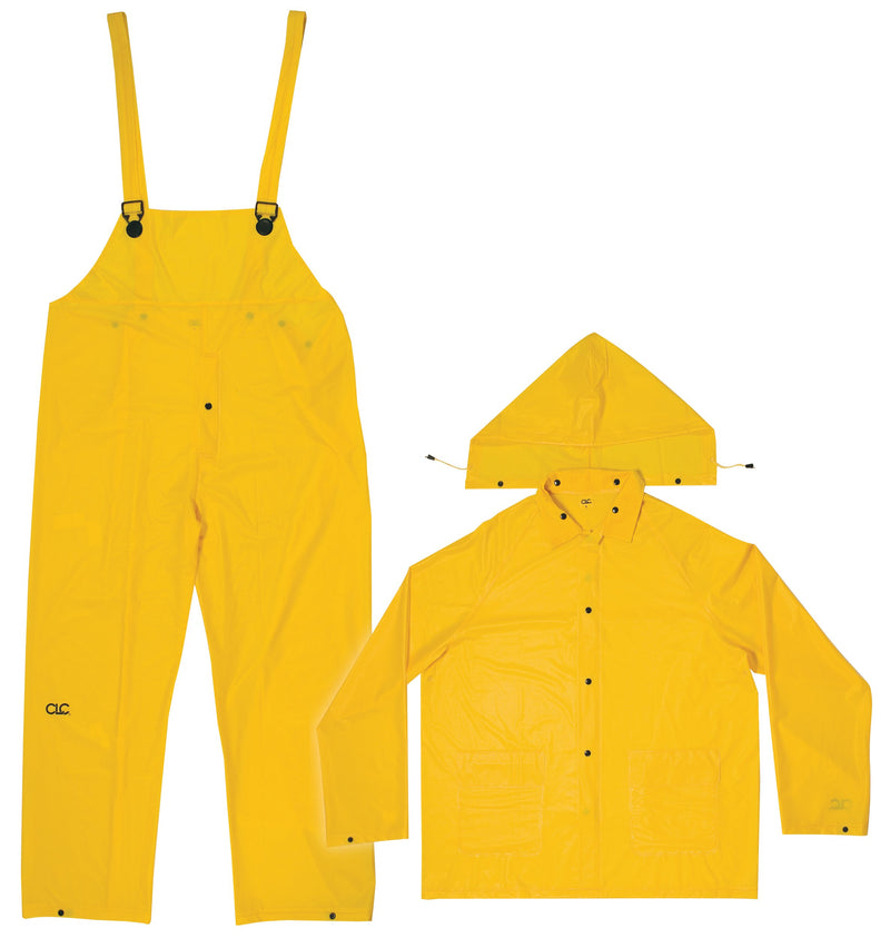 CLC Custom Leathercraft Rain Wear R110L .20 MM Yellow 3-Piece Rain Suit, Large