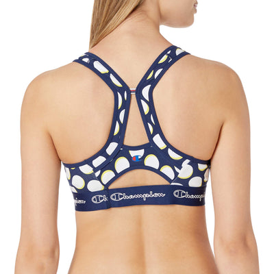 Champion Women's The Authentic Sports Bra, Drop shadow Dot/Athletic Navy, X-Small