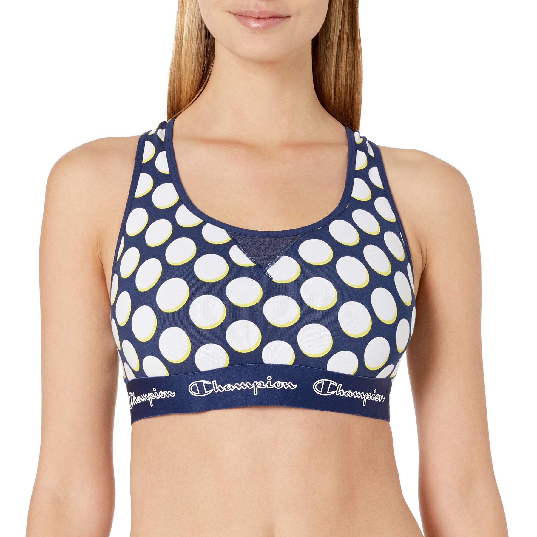 Champion Women's The Authentic Sports Bra, Drop shadow Dot/Athletic Na
