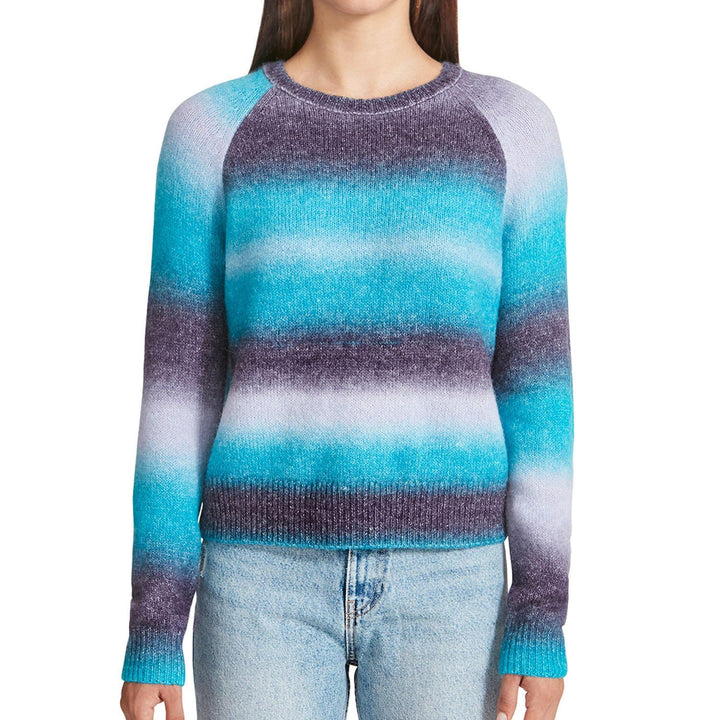 BB DAKOTA by Steve Madden Ladies Long Sleeve Ombre Wool Sweater (US, Alpha, Small, Regular, Regular, Blue Ombre)
