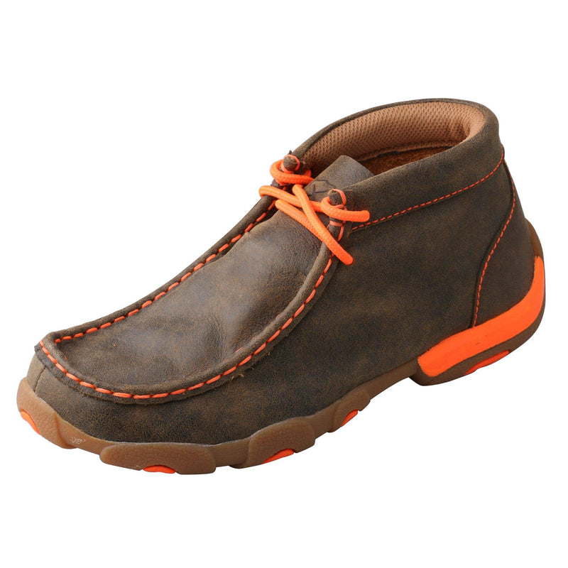 Twisted X Casual Shoes Boys Kids Leather Moc Brown Orange YDM0006