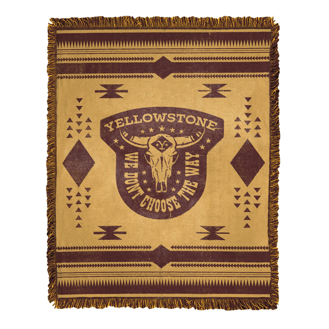 Yellowstone Steer Skull Paramount Jacquard Throw Blanket, 46 x 60 inches