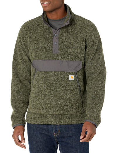 Carhartt mens Relaxed Fit Pullover (Big & Tall) Fleece Jacket, Basil Heather, 3X-Large US