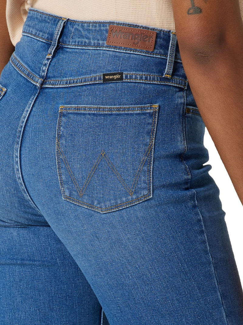 Wrangler womens High Rise True Straight Fit Jeans, Ocean Medium, 2 1 US