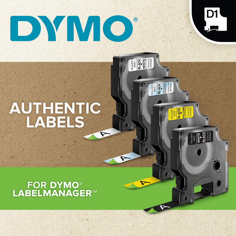 DYMO® D1 1761260 Black-On-White Tape, 0.75" x 23&