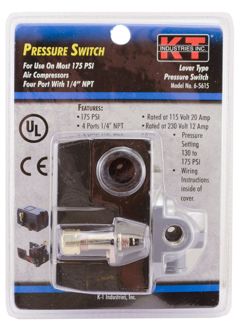 K-T Industries 6-5615, Pressure Switch 175 Psi Bend/Lever Switch