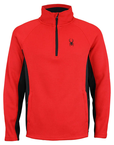 Spyder Men's Boundless 1/4 Zip Pullover, Racing Red Small