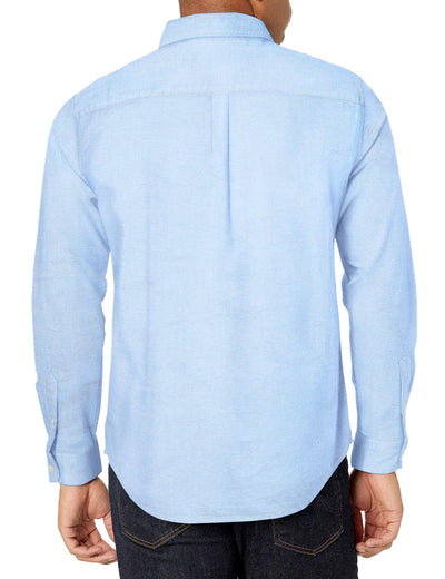 Chaps Men's Classic Fit Stretch Oxford Shirt, Blue Plaid (6), Small