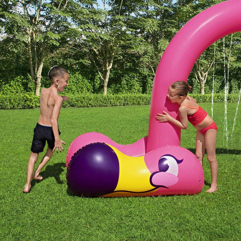 Bestway H2OGO! Jumbo Pink Flamingo Inflatable Outdoor Water Sprinkler Arch
