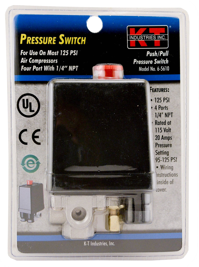 K-T Industries 6-5610, Pressure Switch 125 Psi Push Pull Switch