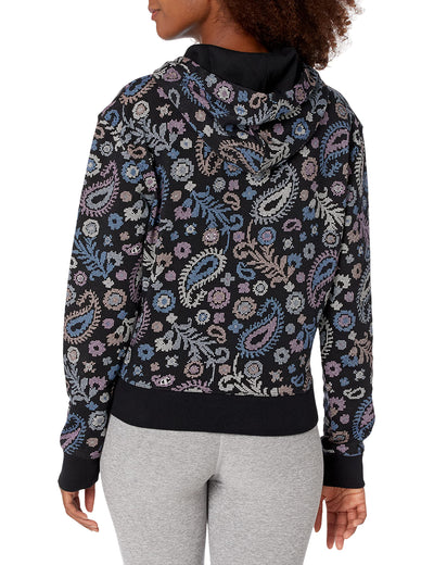 Champion Women's Campus French Terry Hoodie, Cross Stitch Paisley Multi, Small