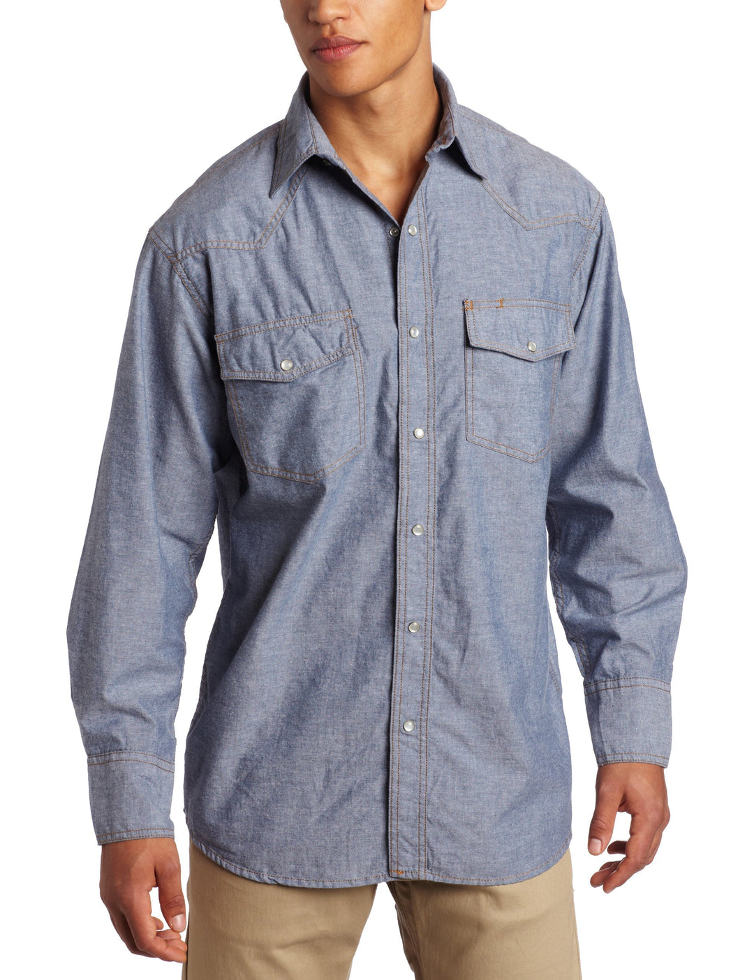 Pre-Washed Long-Sleeve Chambray Western Shirt