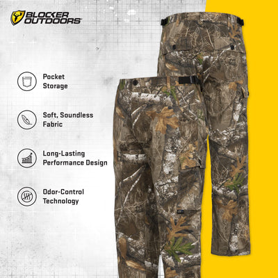 Scent Blocker Shield Series Fused Cotton Pants, Hunting Pants for Men (Realtree Edge, 3X-Large)