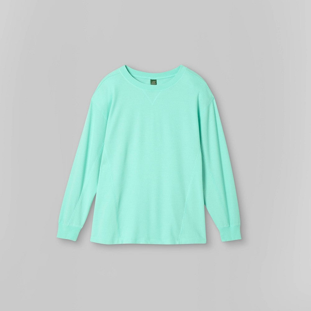 Long Sleeve Thermal Mix Tunic T-Shirt - Wild Fable Aqua Green S