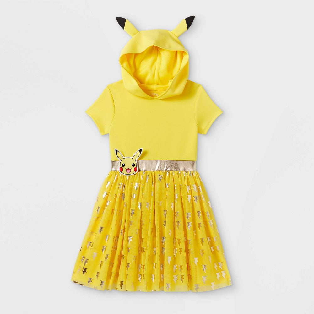 Girls' Pokemon Pikachu Cosplay Tutu Dress - Yellow L (10/12)