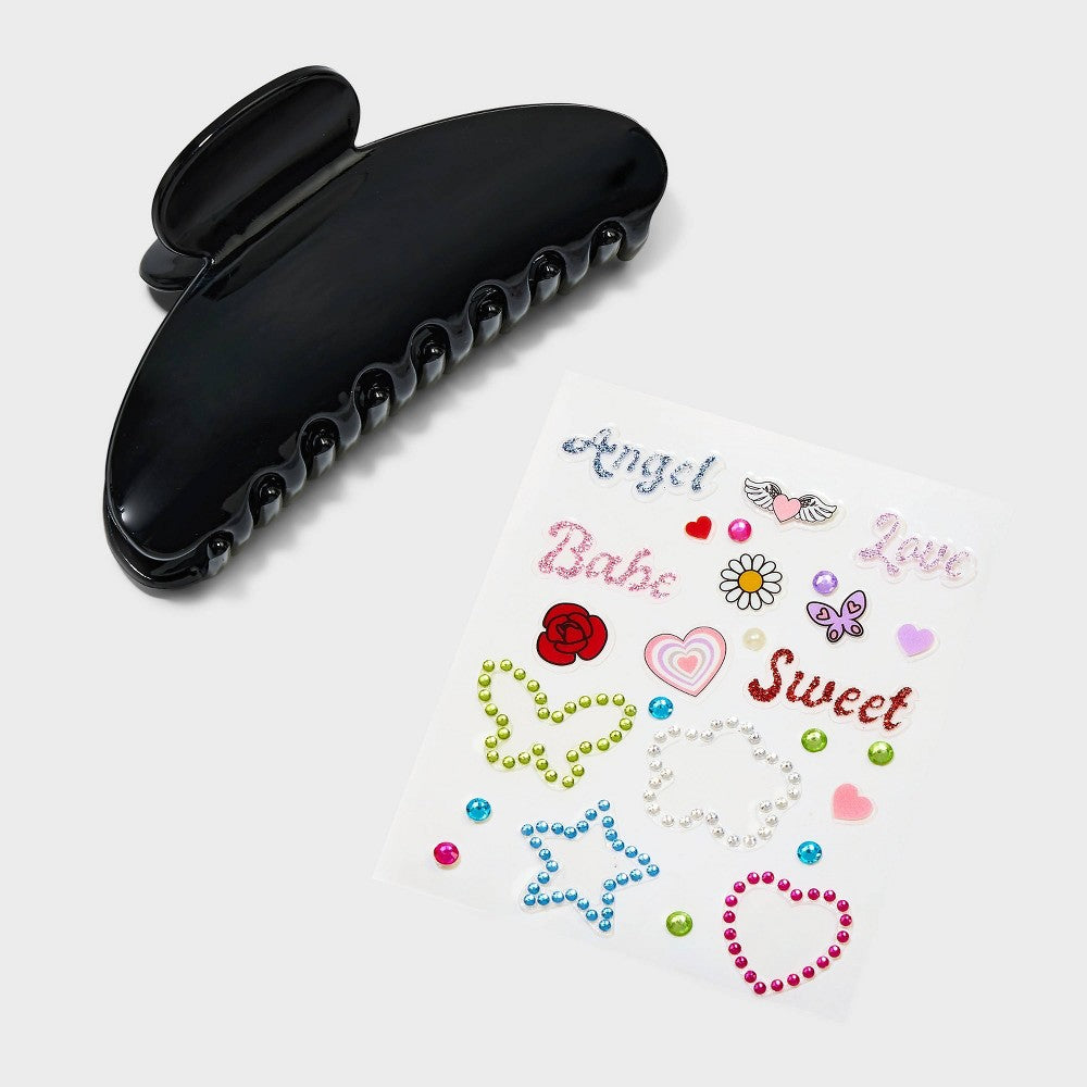 DIY Claw Hair Clip Stickers Kit - Wild Fable, Black