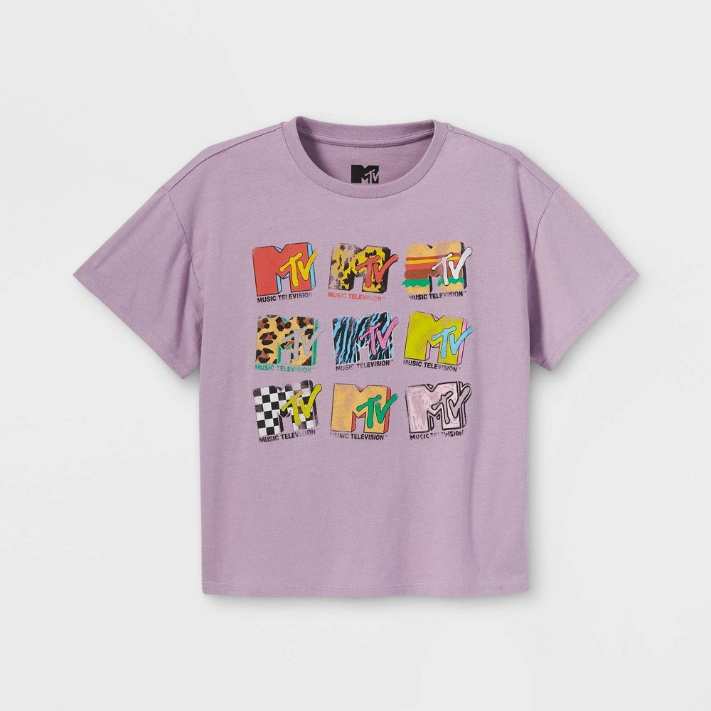 Girls' MTV Boxy Graphic T-Shirt - art class Purple S (6-6X)