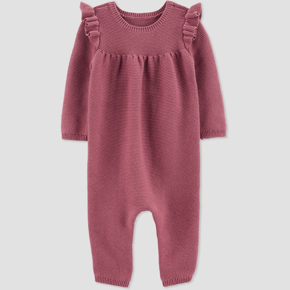 Carter's Just One You Baby Girls' Ruffle Jumpsuit - Maroon 9M, Red