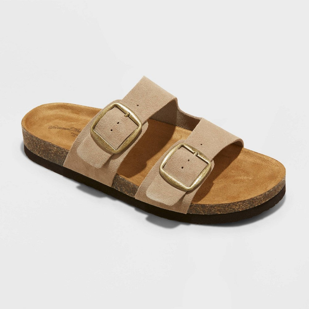 Women's Devin Two Band Footbed Sandals - Universal Thread™ Taupe 8