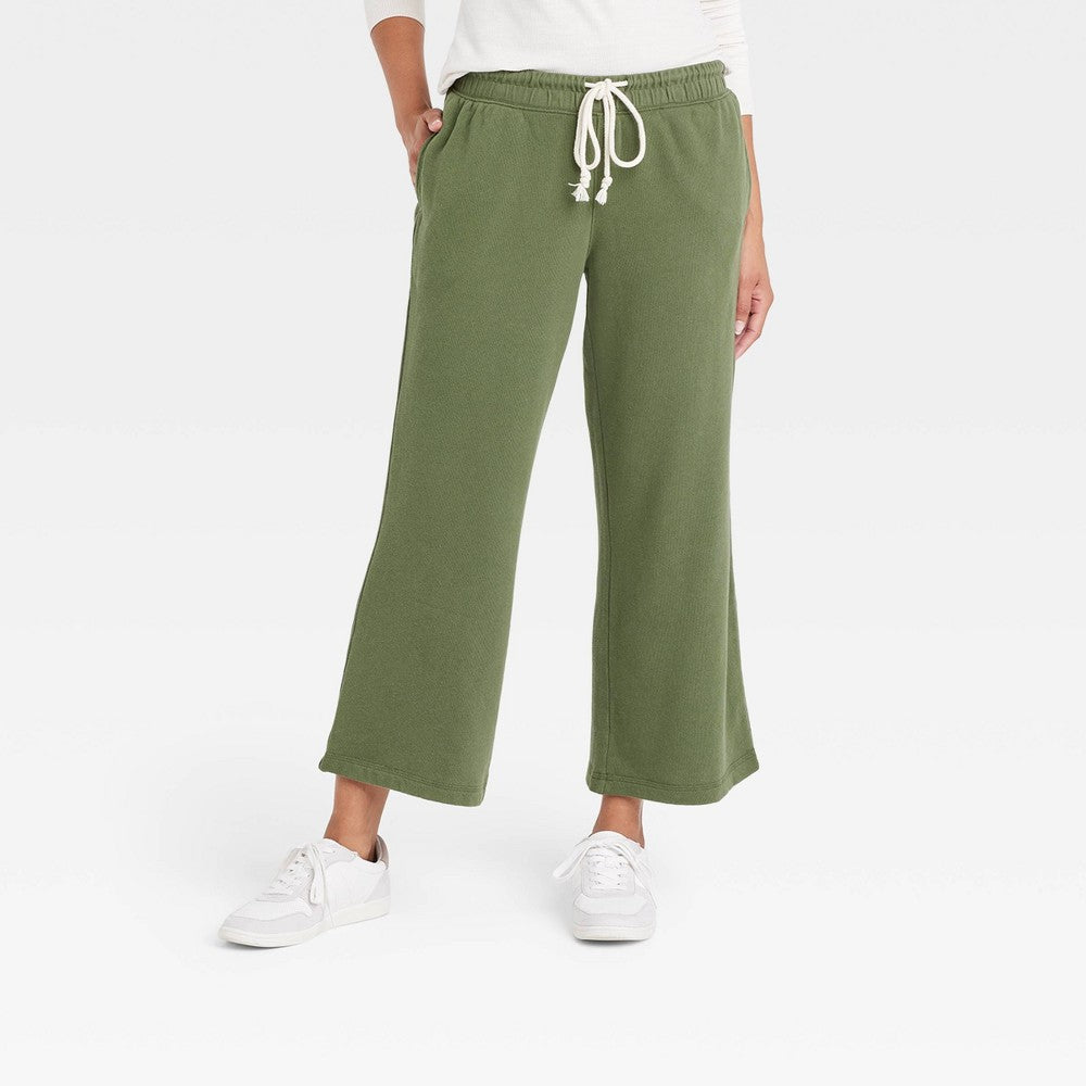 Women's High-Rise Knit Flare Pull-On Pants - Universal Thread Green XS