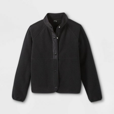 Art Class Girls  Snap Front Fleece Jacket - Black XL