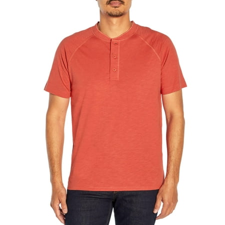 GAP Men s Soft Cotton Raglan Short Sleeve Henley Shirt (Baked Apple  S)