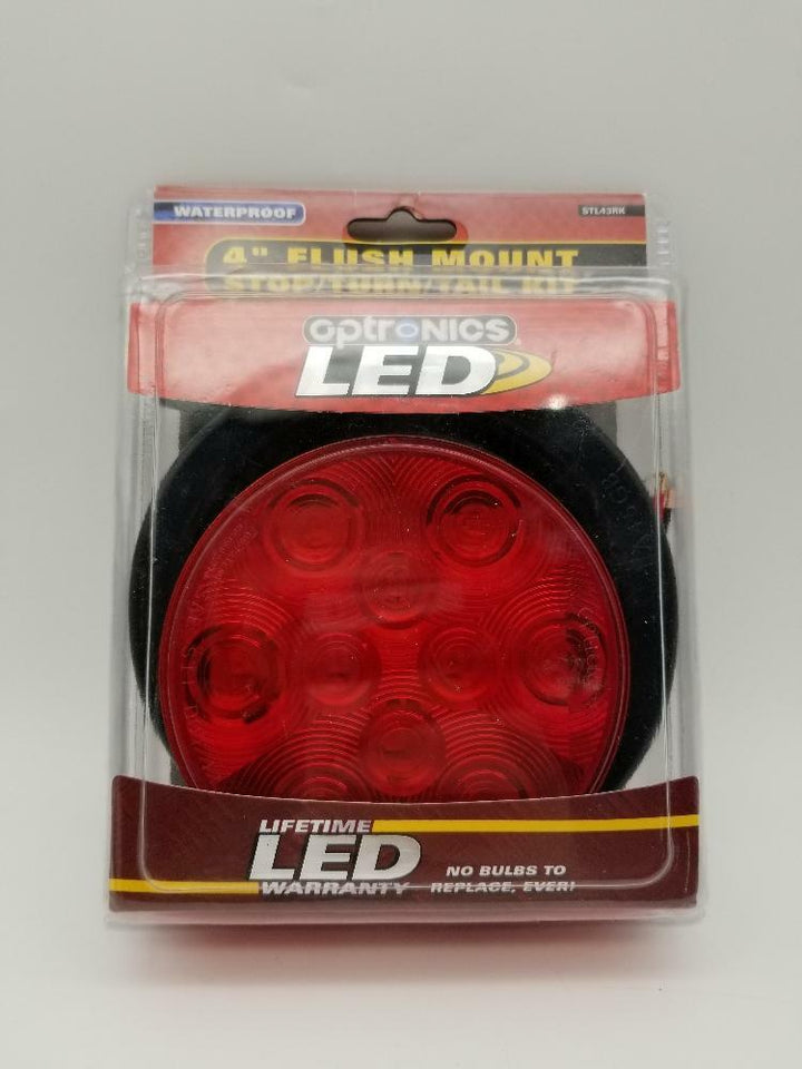 Optronics STL43RK Lens 4" Round Sealed LED Light Kit, Red