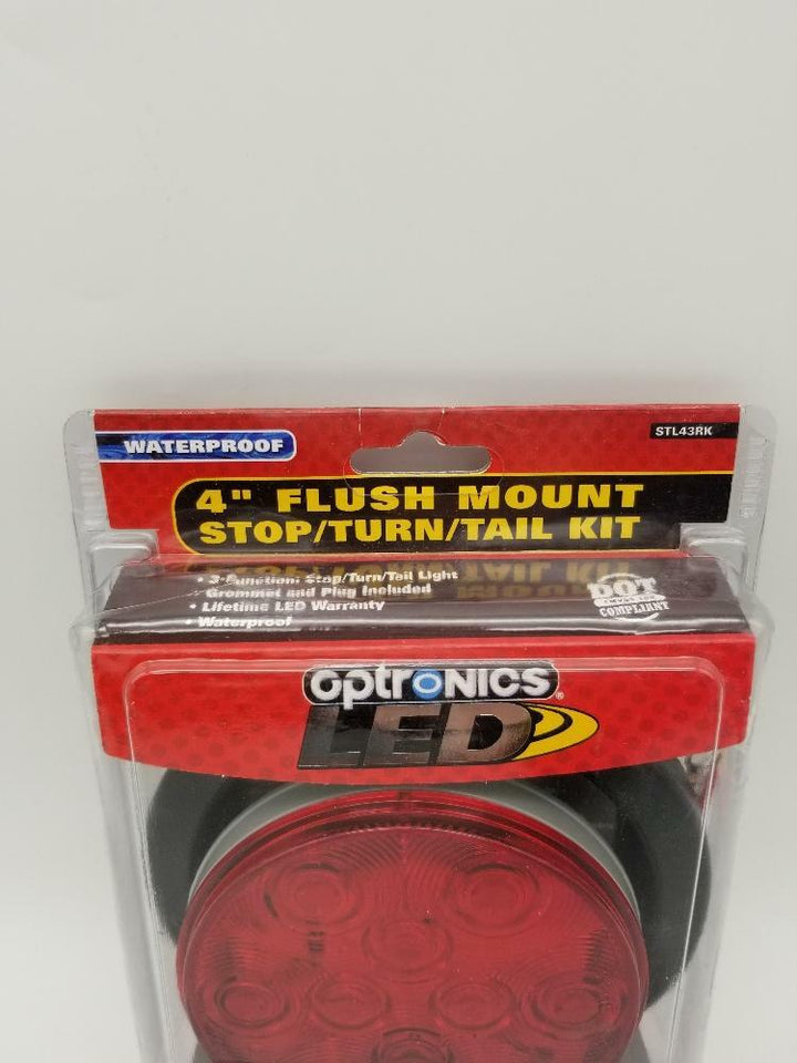 Optronics STL43RK Lens 4" Round Sealed LED Light Kit, Red