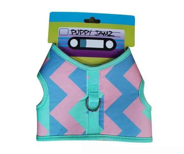 Pet Blue & Pink Geo Harness, Large Fit Girth up to 20"